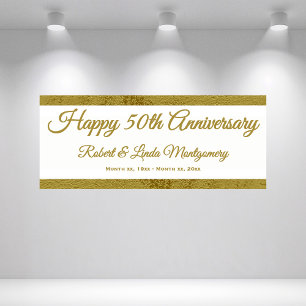 Bannière du 50e anniversaire, or et blanc