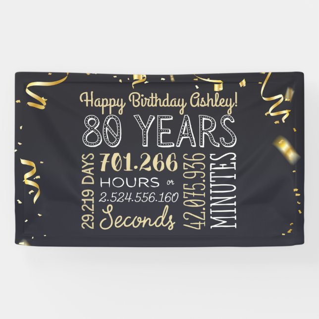 Bannière du 80e anniversaire - 80 ans en heures et (Horizontal)