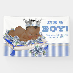Bannière du Baby shower afro-américain du prince