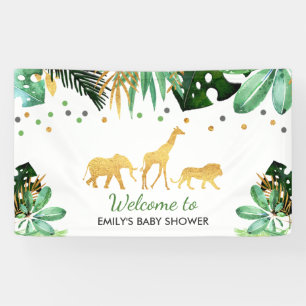 Bannière du Baby shower de la Jungle Douche tropic