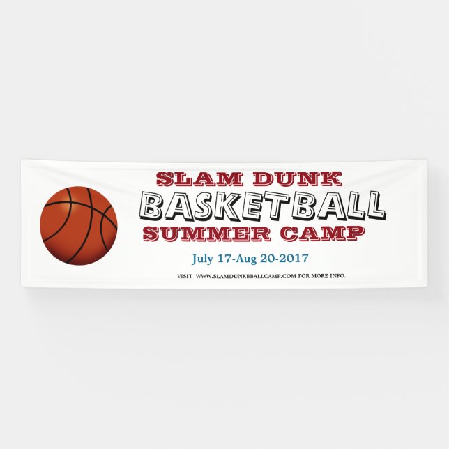 Bannière du camp d'été de basket-ball (Horizontal)