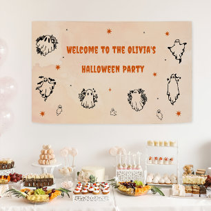 Bannière du crâne gothique Vintage d'Halloween