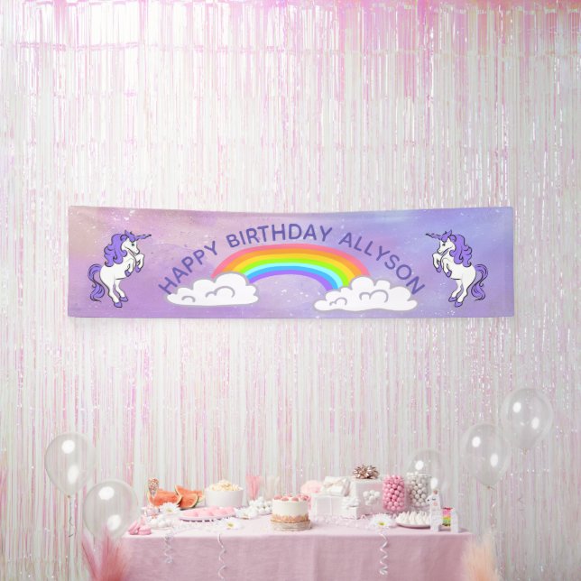 Bannière du Design Party Rainbow et Unicorns (Fête)