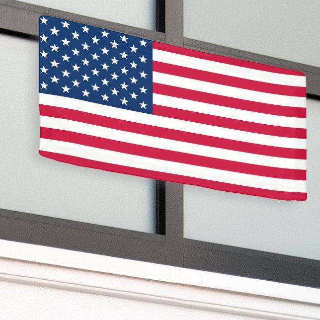 Bannière du drapeau américain USA - Patriotique  (Bâtiment extérieur)