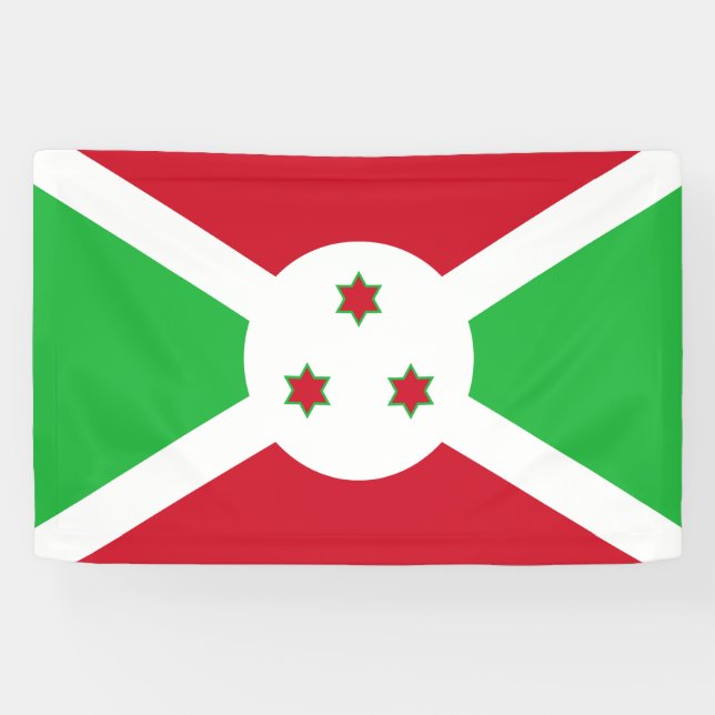 Bannière du drapeau du Burundi patriotique (Horizontal)