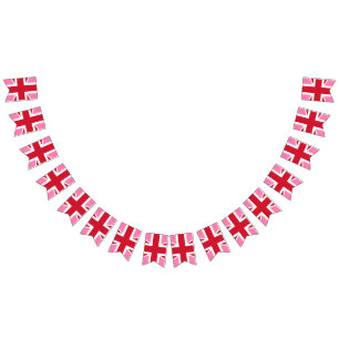 Bannière du drapeau du Royaume-Uni rose