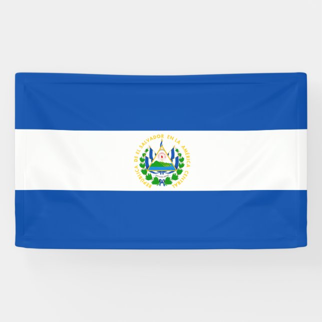 Bannière du drapeau du Salvador (Horizontal)
