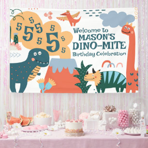 Bannière du parti Anniversaire de enfant Cute Dino