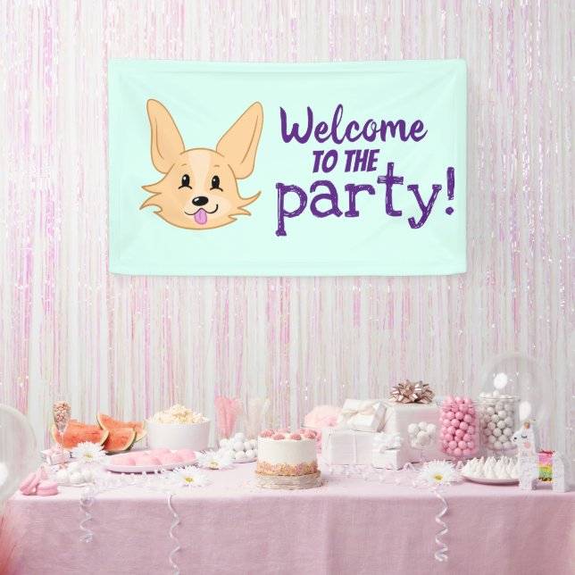 Bannière du parti Cute Corgi (Fête)