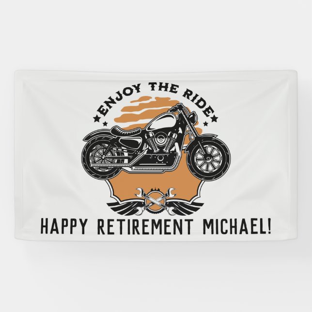 Bannière du parti de retraite de la moto (Horizontal)