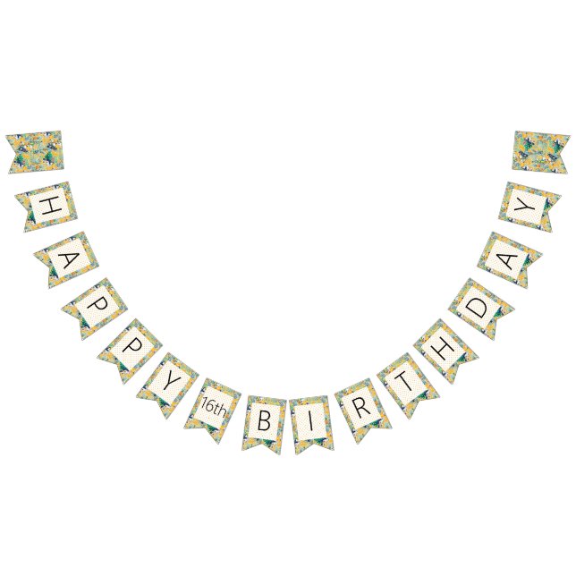 Bannière du parti Luau | Toucans & ananas (Tout)