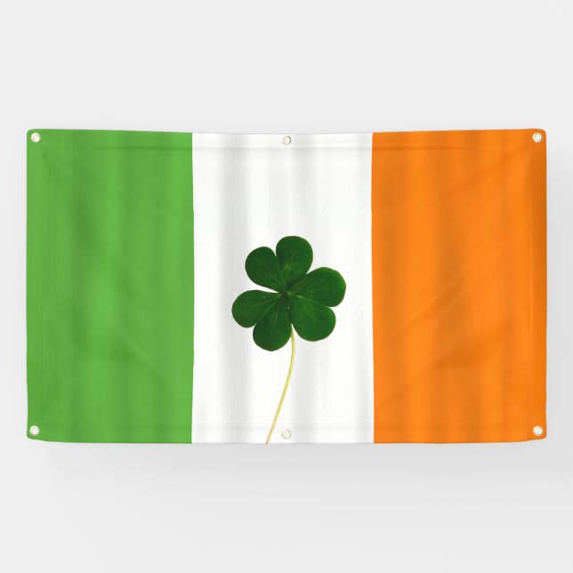 Bannière du Shamrock du drapeau irlandais de la fê (Horizontal)