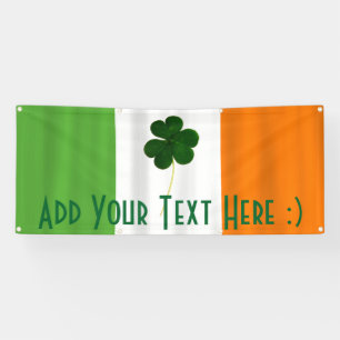Bannière du Shamrock du drapeau irlandais de la fê