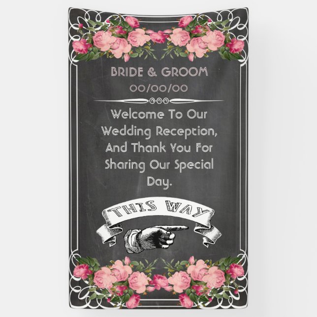 Bannière du tableau noir mariage (Vertical)