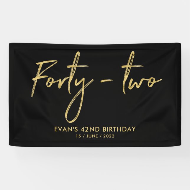 Bannière du World Party Gold & Black 42th Birthday (Horizontal)