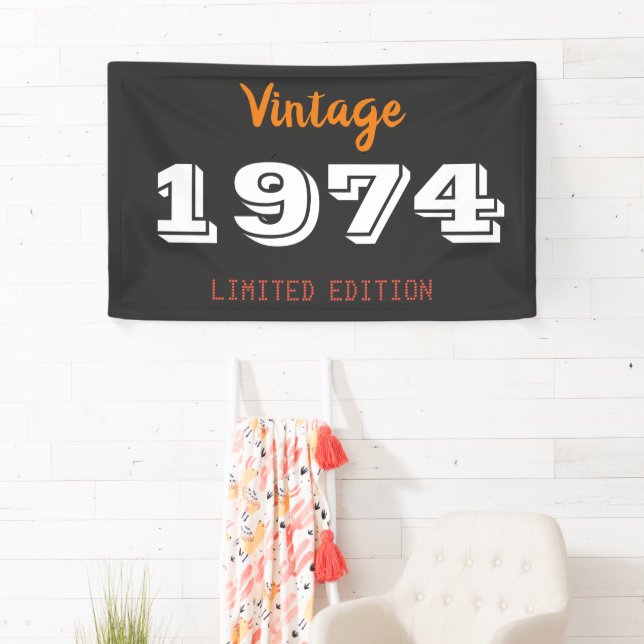 Bannière Édition Limitée Vintage 1974 – Rétro 52èm (En situation)