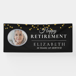 Bannière Elegant Gold Custom Photo Retirement Part