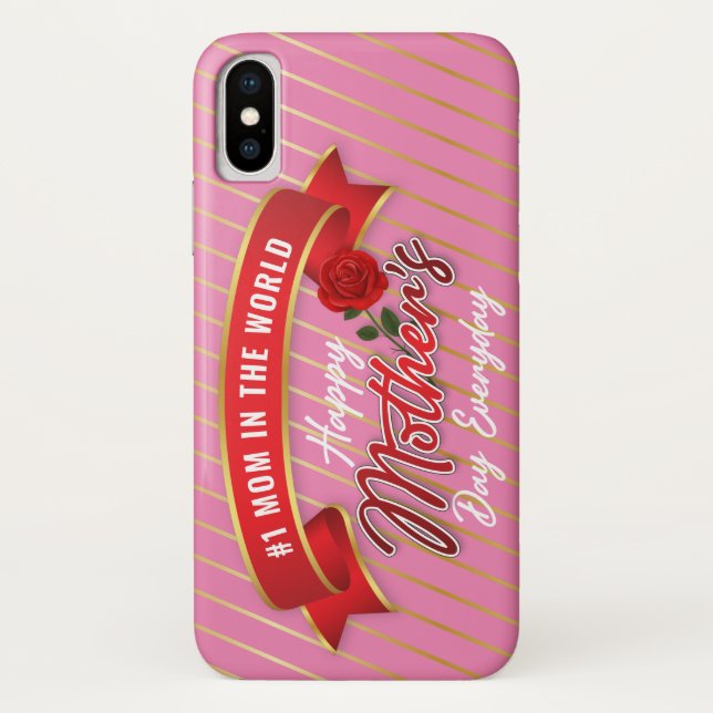 Bannière élégante Bonne fête des mères Coque iphon (Dos)