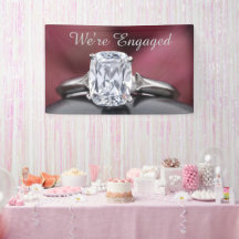 Bannière élégante de fête « Nous sommes fiancés »