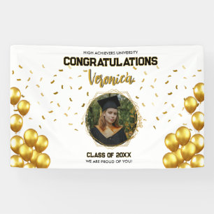 Bannière élégante Gold Theme Graduation Party