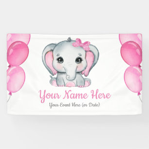 Bannière Eléphant fille mignonne Panneau Décor Tab