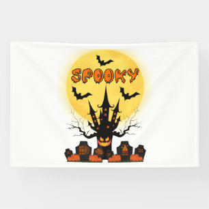 Bannière en vinyle 4x6 pour lune d'Halloween effra