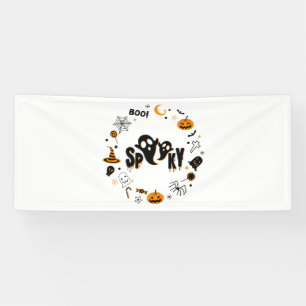 Bannière en vinyle Halloween Fantôme Effrayant 2,5