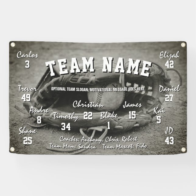 Bannière Esprit de l'équipe de baseball personnali (Horizontal)