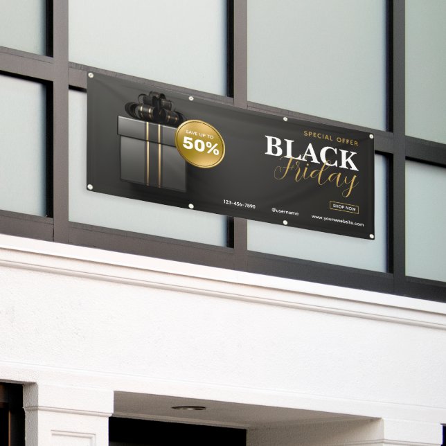 Bannière extérieure de vente du Black Friday moder (Bâtiment extérieur)