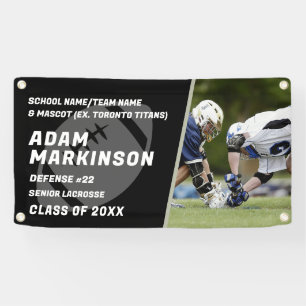 Bannière extérieure noire et blanche senior de foo