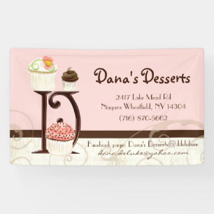 Bannière faite sur commande de desserts de Danas