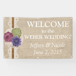 Bannière faite sur commande rustique de mariage de