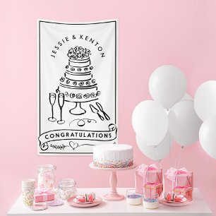Bannière Félicitations Fiançailles mariage Cake