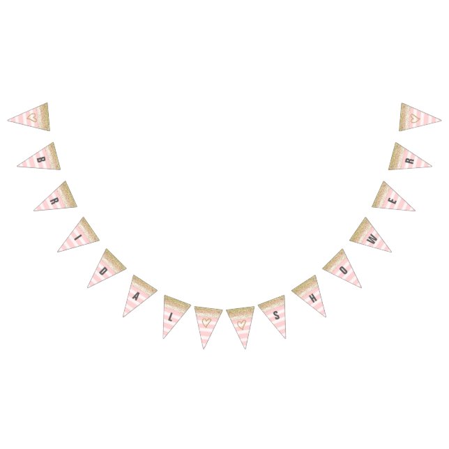 Bannière Fête des mariées or et rose (Tout)
