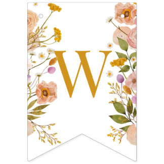 Bannière fleur sauvage baby shower, Thème Jardin