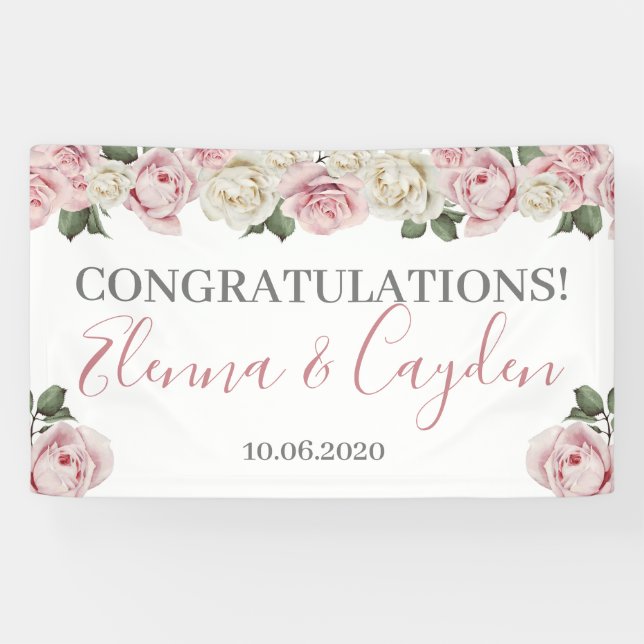Bannière florale mariage - Wedding shower (Horizontal)