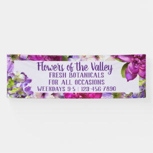 Bannière florale violette vive