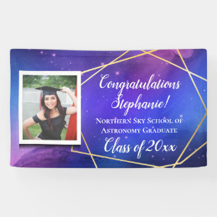 Bannière Galaxy Purple Photo Graduation