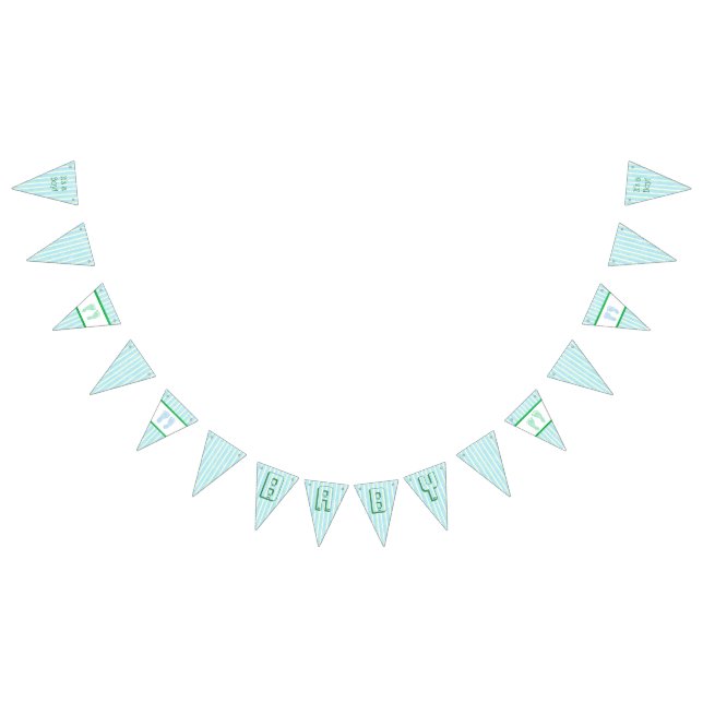 Bannière Garland Baby shower vert et bleu (Tout)