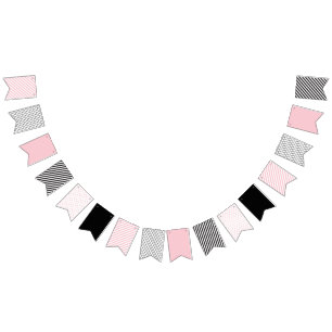 Bannière géométrique rose et noir