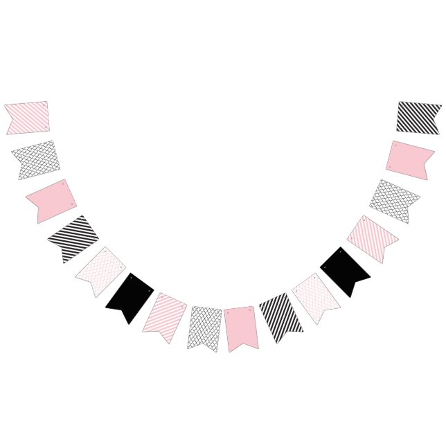 Bannière géométrique rose et noir (Tout)