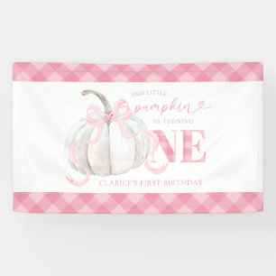 Bannière grande anniversaire citrouille prépa rose