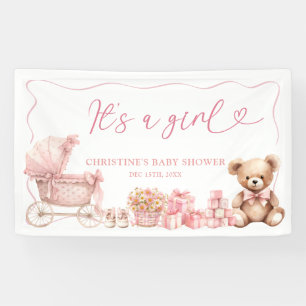 Bannière grande pour Baby Shower Carrosse Coquette