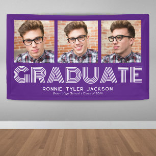Bannière Gras Trendy 3 Graduate Photo Graduate