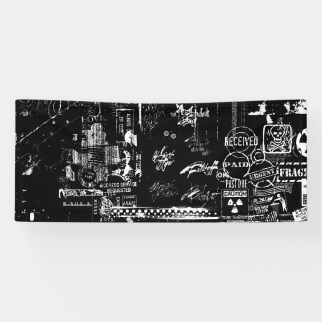 Bannière grunge noir et blanc (Horizontal)