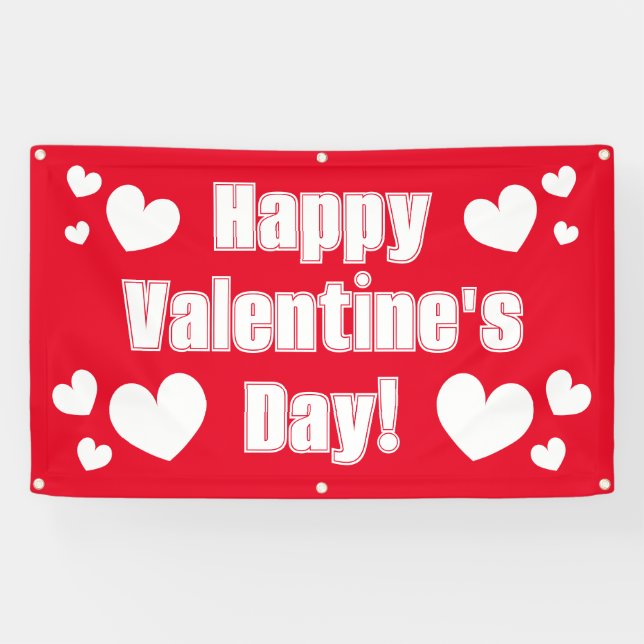 Bannière Heureuse Sainte-Valentin pour magasin ou  (Horizontal)