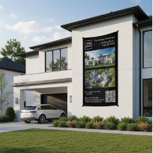 Bannière immobilière moderne avec code QR