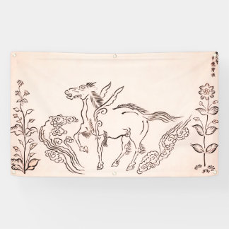Bannière JAPONAISE DE CHEVAUX À FEU