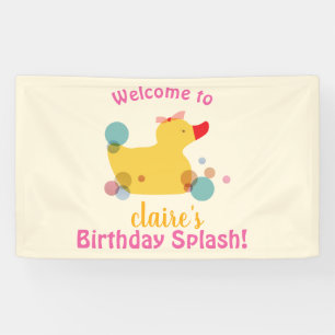 Bannière jaune mignonne de fête d'anniversaire de
