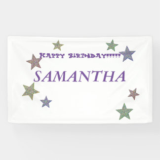 Bannière Joyeux Anniversaire Étoiles Pailletées Te